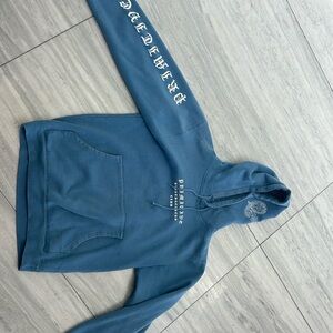primitive baby blue hoodie - slightly worn see images